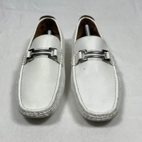 Bruno Marc Other - Bruno Marc Hugh-01 Mens Shoes Sz 14 White Faux Leather Driving Buckle Loafers